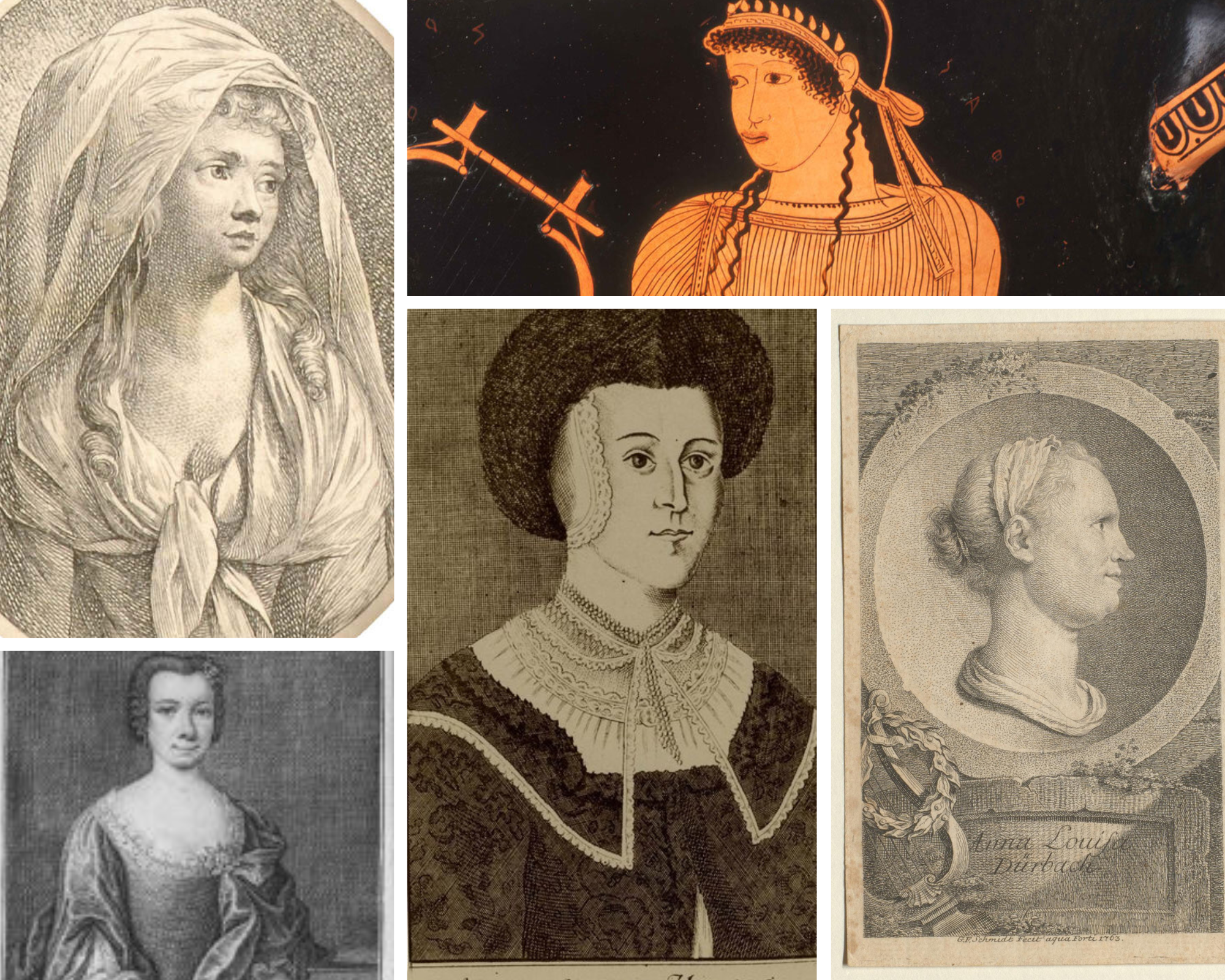 Grafik historischer Frauenportraits 